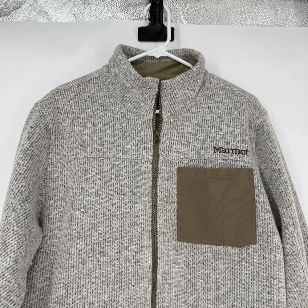 Marmot Gilcrest Jacket Gray Fleece Wool Blend Gorpcore Outdoor M42650 Men Sz XL